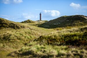 A view of a lighthouse.