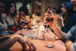 People having drinks in a bar