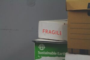 stacked moving boxes