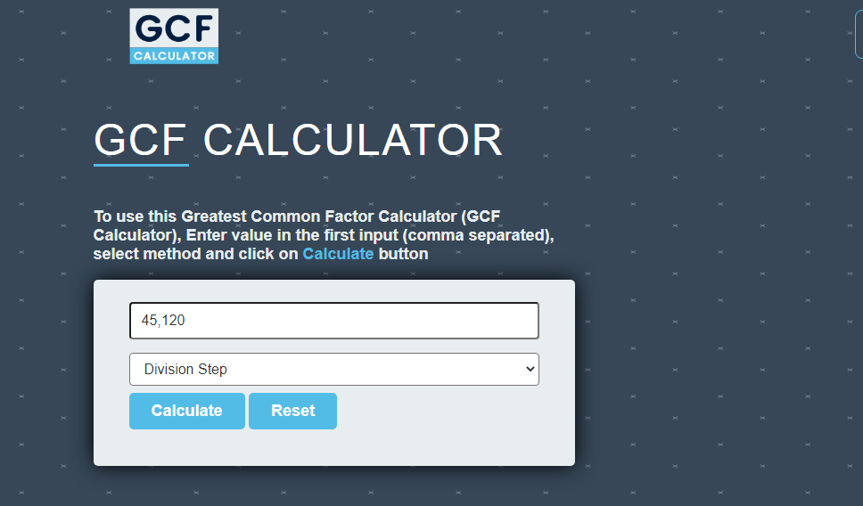 GCF Calculator