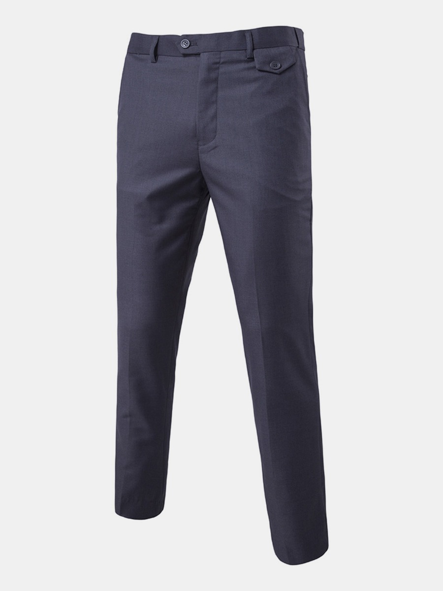  Slant Pocket Plain Office Suit Pants 