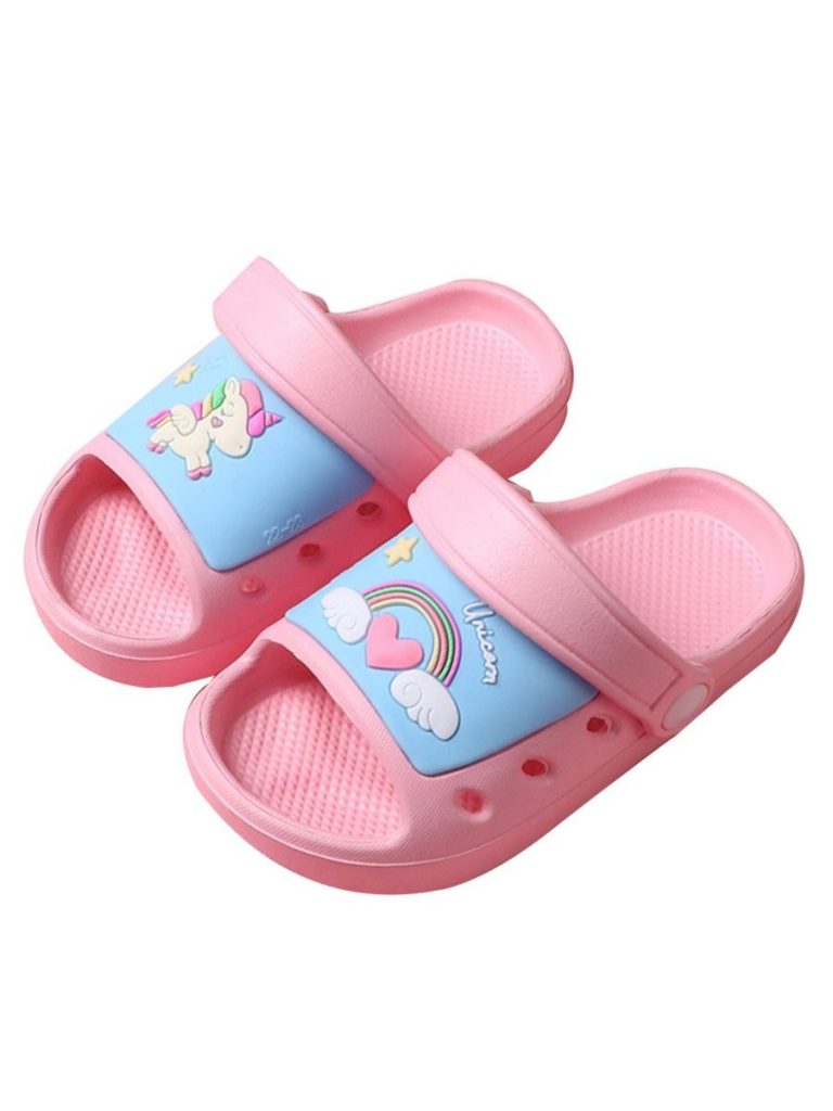 Baby Toddler Summer Rainbow Love Heart Slippers