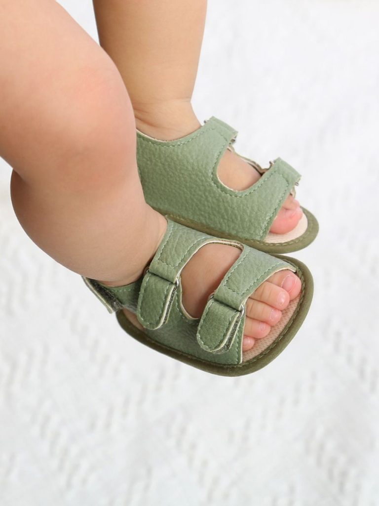 Baby Open Toe Velcro Solid Color Sandals