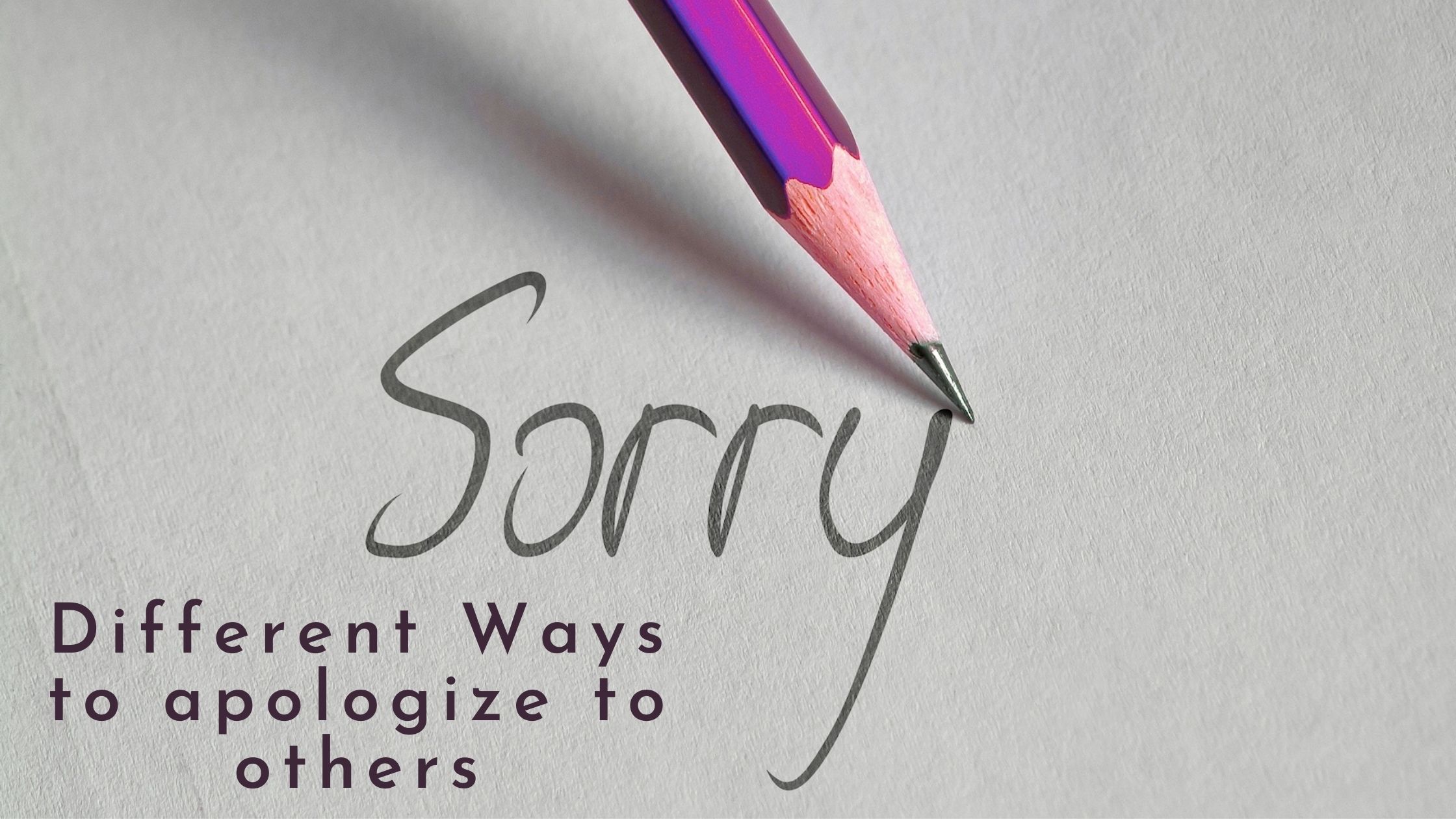 Different Ways to Apologize to others