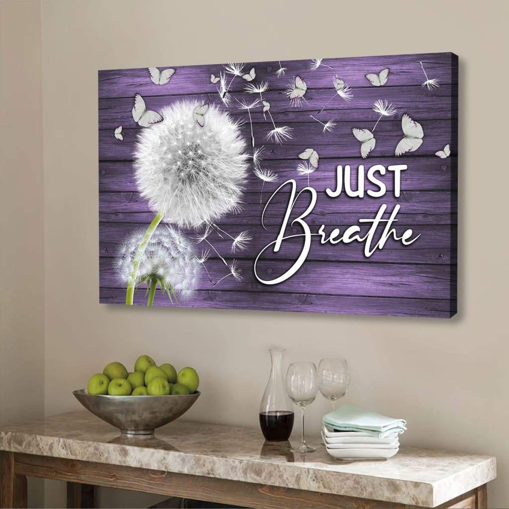 Just breathe wall art canvas