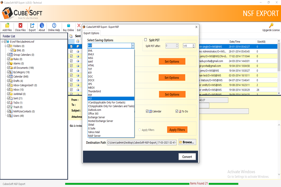 cubexsoft nsf to pst