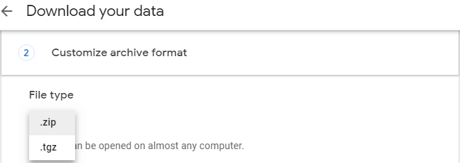 Google Takeout file