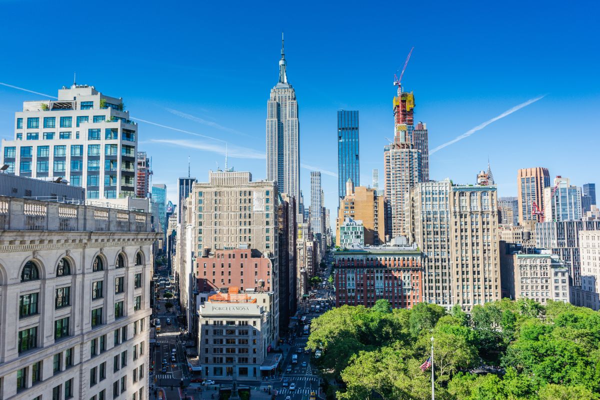 Sky view of Upper Manhattan