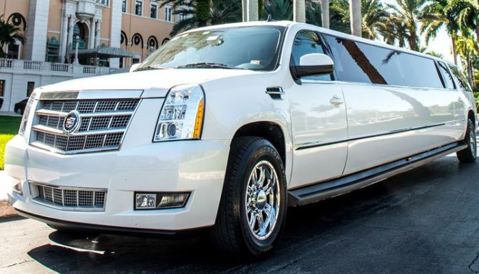 White Limo on the road